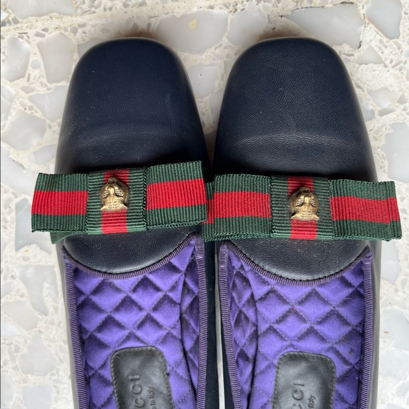 Gucci black leather loafers with bow - Picture 2 of 4